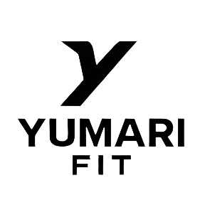 Black 'YUMARI FIT' logo on a white background