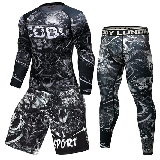 Elastic compression training suit