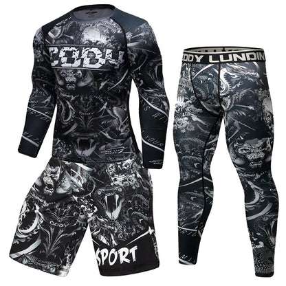 Elastic compression training suit