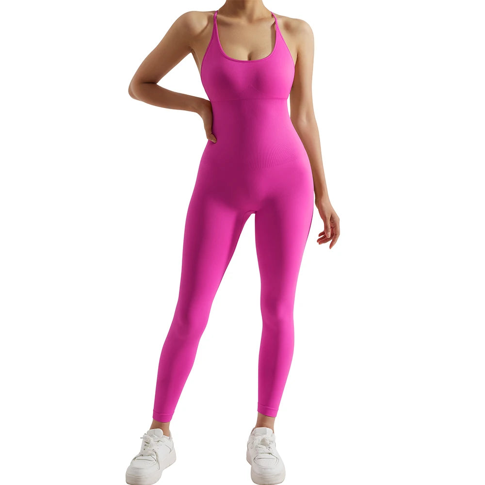 Bodycon Jumpsuit Women Full Seasons Casual Fitness Sporty Playsuit Sleeveless Slim Activewear All in One Jumpsuit Clothing Lady