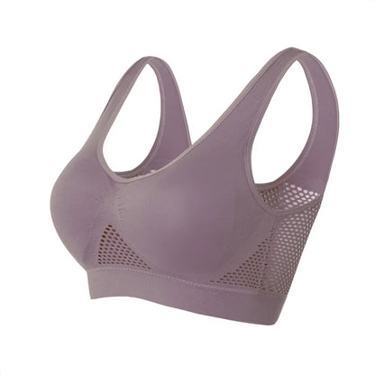 Seamless Mesh Women Sports Bras Fitness Gym Running Underwear Shockproof Bra Wireless 6XL plus Size Crop Top Breathable Yoga Bra